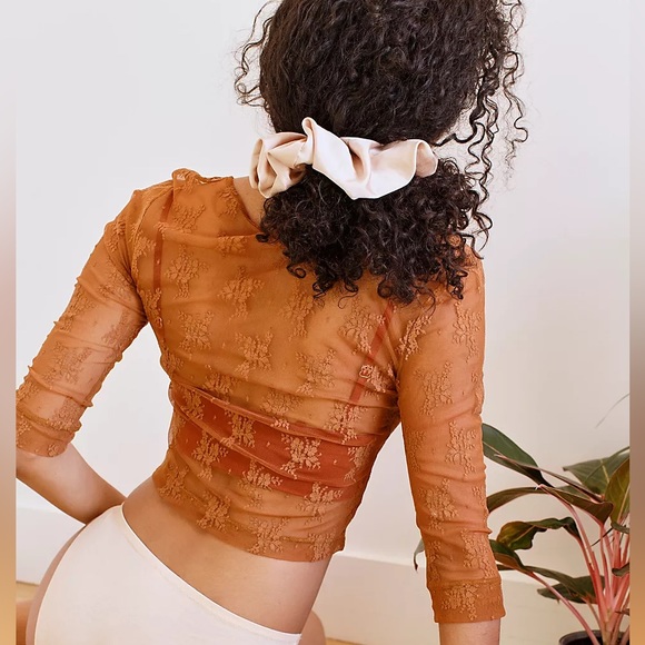 Free People- NWT -Lost in Lace Cardi- Bright Cider -Small - Picture 9 of 14